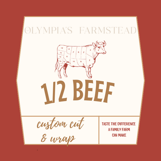 PREORDER 1/2 BEEF NATURALLY RAISED. GRAIN/GRASS/PASTURE FED